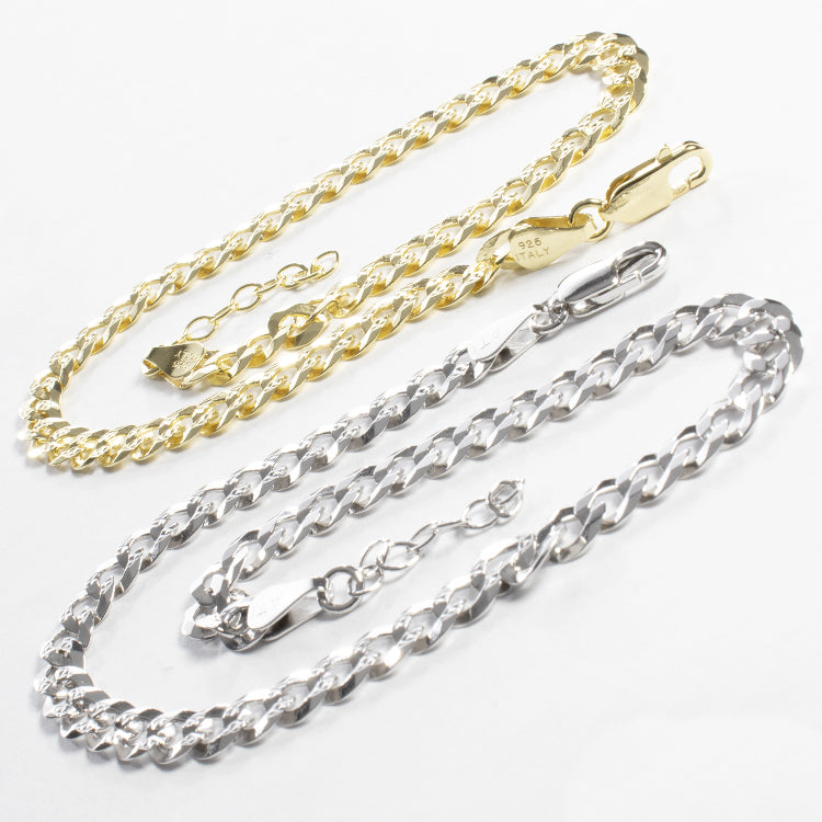 Flat Curb Adjustable Link Anklet - Gold or Silver-Anklets-Balara Jewelry