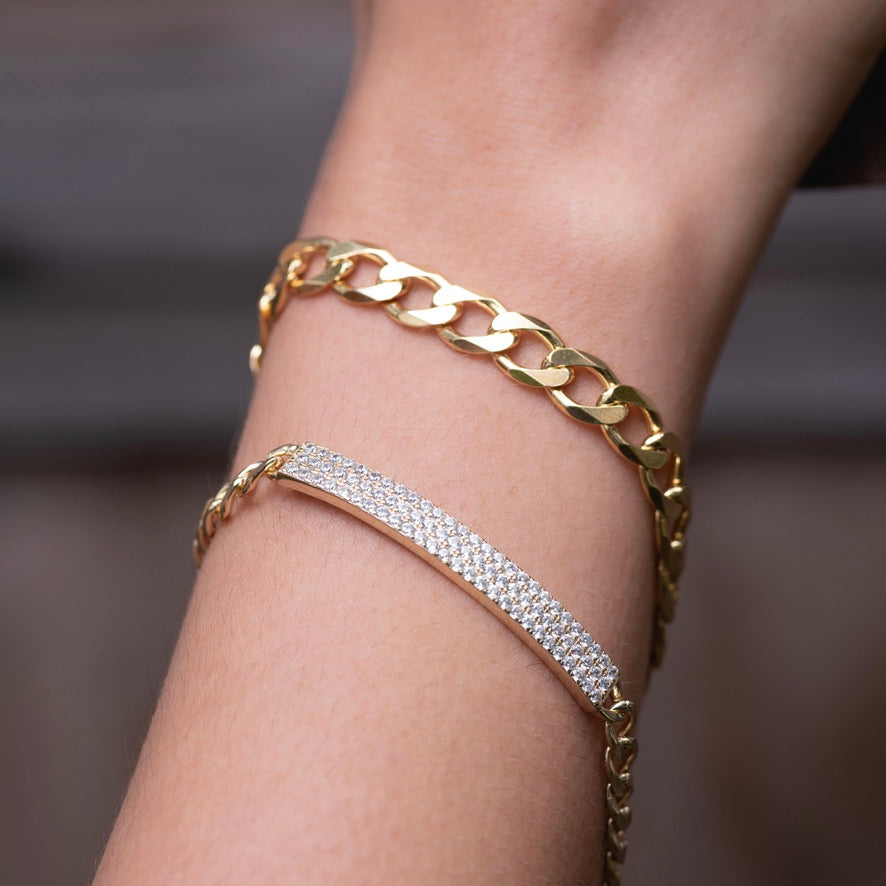180 Gauge Curb Chain Bracelet - Gold
