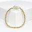 Stretch Beaded Bracelet With Freshwater Pearl - Gold