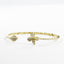 Cuff Bracelet with CZ Flower and Leaf - Gold or Silver-Bracelets-Balara Jewelry