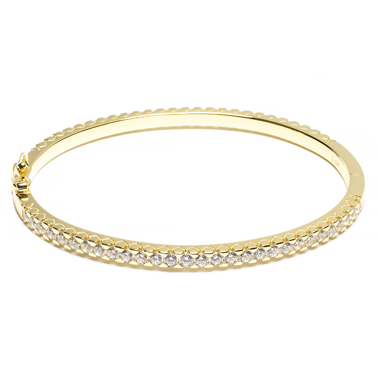 Bangle Band CZ Bracelet - Gold or Silver-Bracelets-Balara Jewelry