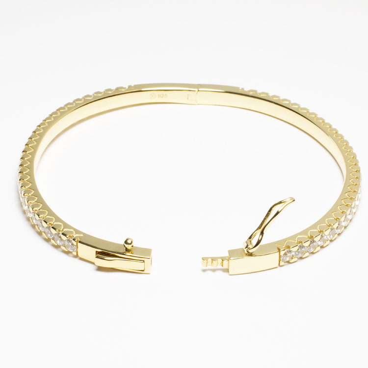 Bangle Band CZ Bracelet - Gold or Silver-Bracelets-Balara Jewelry