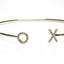 Love and Kiss CZ Cuff Bracelet - Gold or Silver-Bracelets-Balara Jewelry