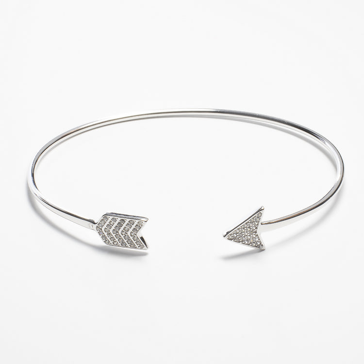 Arrow CZ Cuff Bracelet-Bracelets-Balara Jewelry