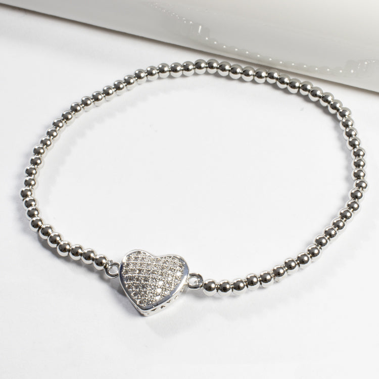 Stretch Beaded Heart Bracelet-Bracelets-Balara Jewelry