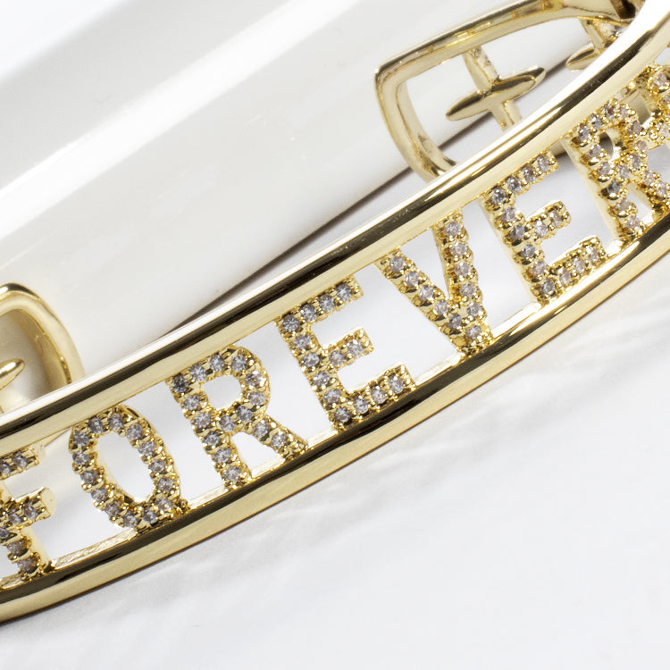 Forever Cuff Bracelet CZ Stones-Bracelets-Balara Jewelry