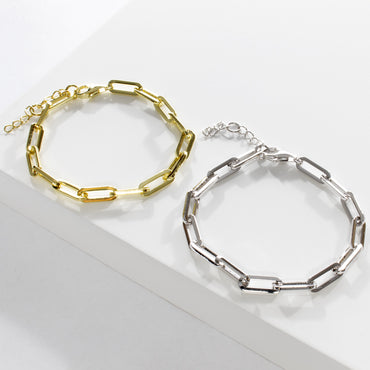 Open Link Bracelet 6" - Gold or Silver-Bracelets-Balara Jewelry