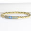 Turquoise Enamel Eye Bar Stretch Bracelet - Gold