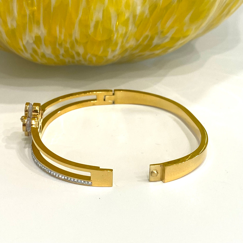 Delicate Gold Four Leaf Clover Bracelet For Women, 18k Gold Plated Lucky  Four Leaf Clover Bracelet Adjustable Link Bracelet Jewelry Gift For Women