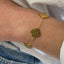 Both Sides Printed Four Leaf Clover Bracelet - Gold and Silver