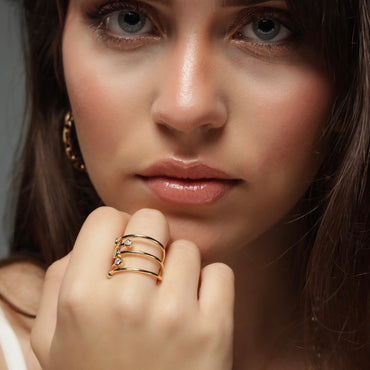 Bezel CZ Ring - Gold (sizes 5, 6, 7, 8, 9)