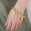 Stainless Steel Multi Pendant Bracelet - Gold