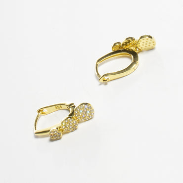 CZ Three Discs Earrings - Gold or Silver-Earrings-Balara Jewelry