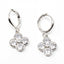 CZ Clover Drop Huggie Earring - Gold or Silver-Earrings-Balara Jewelry