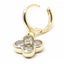 CZ Clover Drop Huggie Earring - Gold or Silver-Earrings-Balara Jewelry