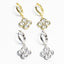 CZ Clover Drop Huggie Earring - Gold or Silver