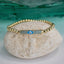 Turquoise Enamel Eye Bar Stretch Bracelet - Gold