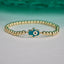 Enamel Hamsa Beaded Stretch Bracelet - Gold