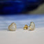 Pave CZ Heart Stud Earrings - Gold or Silver