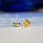 Pave CZ Heart Stud Earrings - Gold or Silver