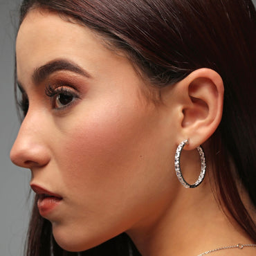 Fancy Inside and Outside CZ Huggie - Gold or Silver