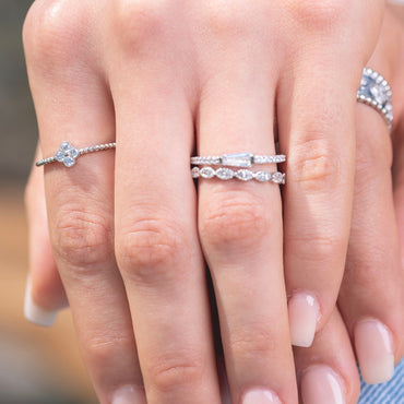 Mini Flower Ornament CZ Ring - Silver