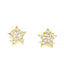 Tiny Star Shaped Pave Stud Earrings - Gold or Silver - Girls & Teens-Earrings-Balara Jewelry