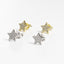 Tiny Star Shaped Pave Stud Earrings - Gold or Silver - Girls & Teens-Earrings-Balara Jewelry