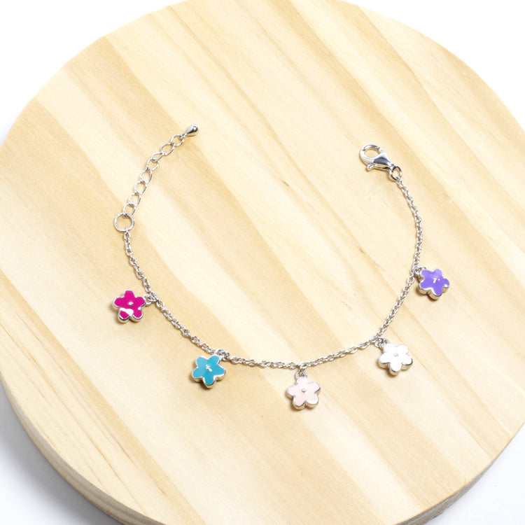 Multicolor Enamel Flower Bracelet - Girls & Teens – Balara Jewelry