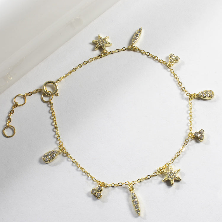 Multi CZ Charms Bracelet- Girls & Teens-Bracelets-Balara Jewelry