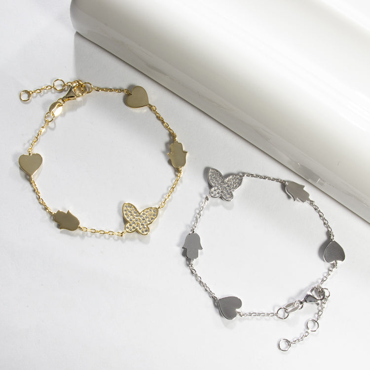 Multi Charms Bracelet - Gold or Silver - Girls & Teens-Bracelets-Balara Jewelry