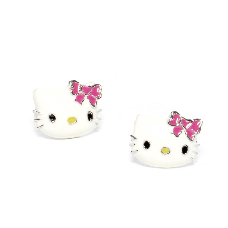 Hello Kitty Enameled Stud Earrings - Girls & Teens-Earrings-Balara Jewelry