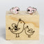 Pink Enamel Bird Stud Earrings - Silver - Girls & Teens