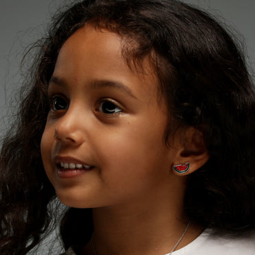 Watermelon stud earrings - Silver - Girls & Teens