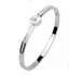 CZ - Shell Gem Four Leaf Bangle Bracelet - Silver, Gold, Rose Gold