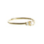 Simple Thin Stackable Pearl/ 2 CZ Ring - Gold