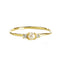 Simple Thin Stackable Pearl/ 2 CZ Ring - Gold