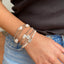 Beaded Adjustable 3 Pearl Bracelet - Gold or Silver
