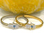 CZ Hamsa - Evil Eye Bangle Bracelet - Gold and Silver