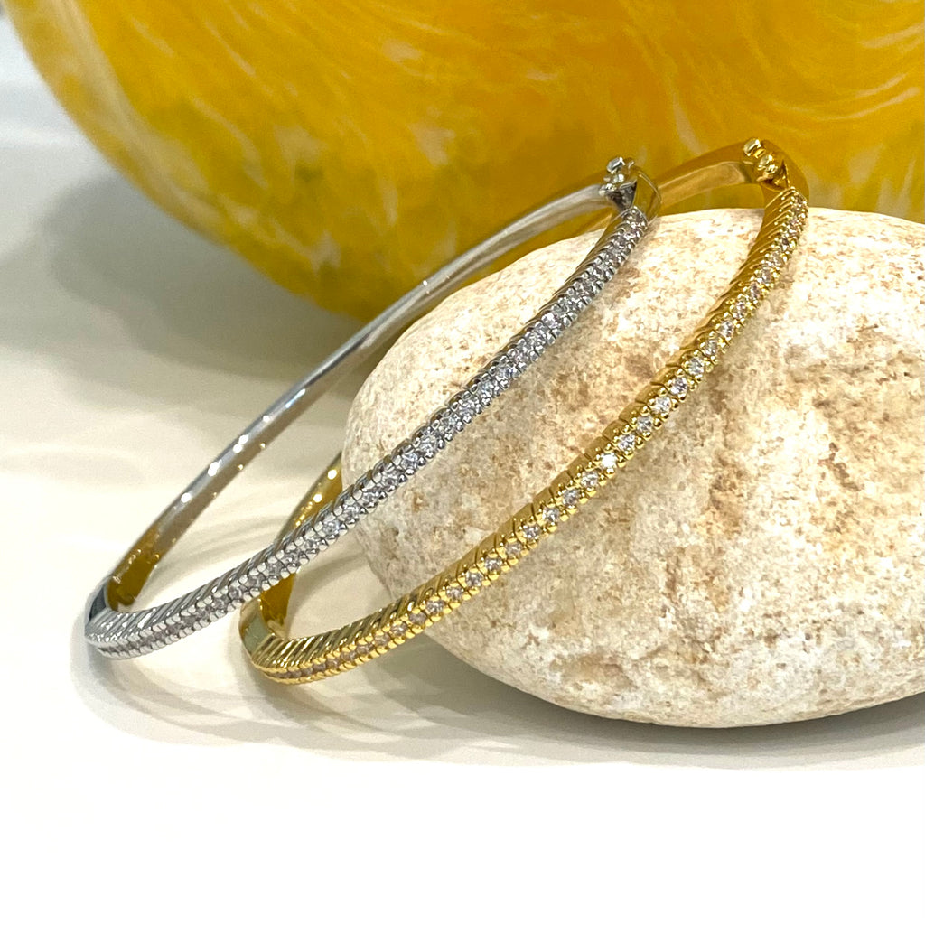 Classic Bangle CZ Bracelet - Gold Or Silver