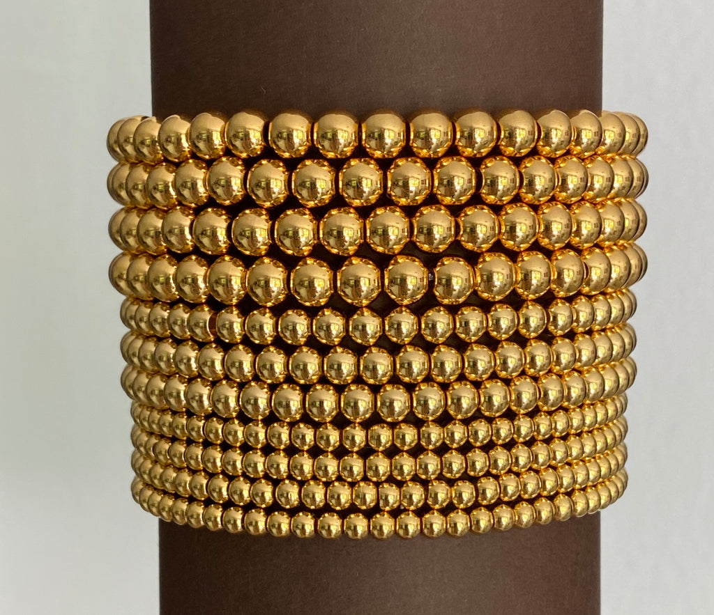 Silver, Rose Gold and Gold Bead Bracelet-Bracelets-Balara Jewelry