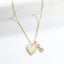 Heart and Love CZ Pendant Necklace - Gold