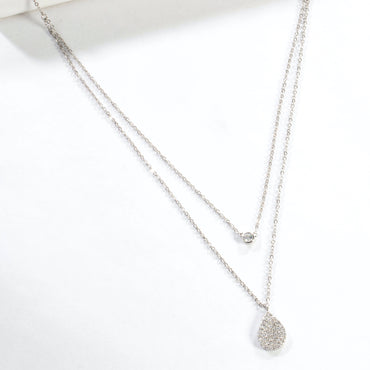 Double Layered Chain Necklace - Silver