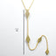 Rhombus CZ Lariat Necklace - Gold