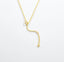 Rhombus CZ Lariat Necklace - Gold