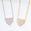 CZ Pave Heart Necklace - Gold Or Silver