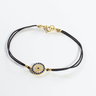 String CZ Evil Eye Bracelet