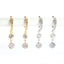 Bezel CZ Dangling Huggie Earrings - Gold Or Silver