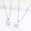 Single Pearl Pendant With CZ Necklace - Gold or Silver