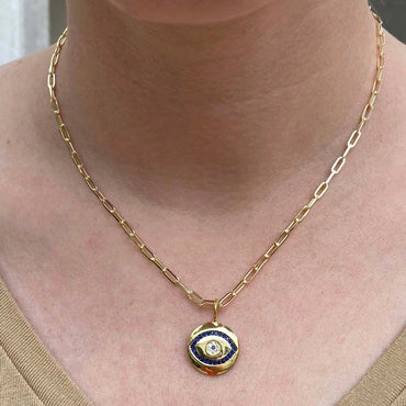 Blue Evil Eye Stone Necklace - Gold or Silver